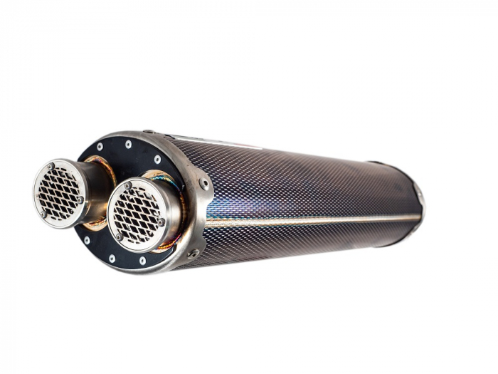 Slip-on exhaust GPR DUAL E4.K.179.DUAL.PO Carbon look including removable db killer and link pipe [4]