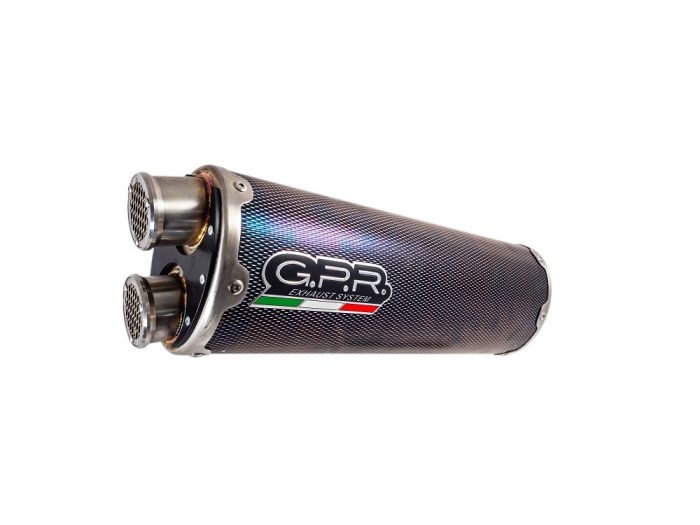 Slip-on exhaust GPR DUAL E4.K.179.DUAL.PO Carbon look including removable db killer and link pipe [2]