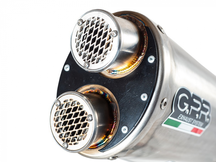 Slip-on exhaust GPR DUAL H.268.CAT.DUAL.IO Brushed Stainless steel including removable db killer, link pipe and catalyst [2]