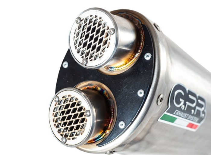 Slip-on exhaust GPR DUAL INOX D.140.DUAL.IO Matte Inox including removable db killer and link pipe [2]