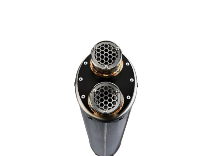 Slip-on exhaust GPR DUAL POPPY D.140.DUAL.PO Brushed Stainless steel including removable db killer and link pipe [5]