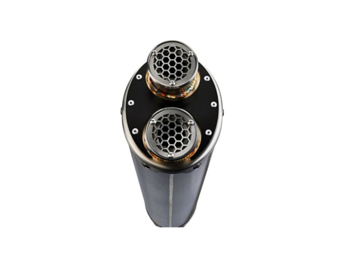Slip-on exhaust GPR DUAL POPPY E5.BM.107.1.DUAL.PO Carbon look including removable db killer and link pipe [5]