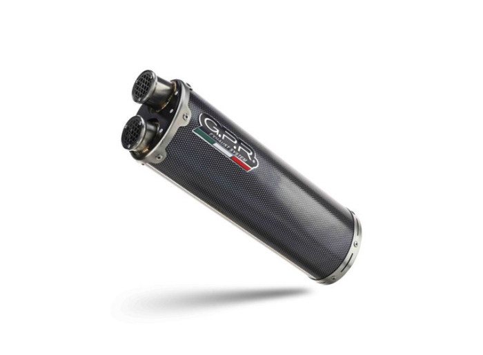 Slip-on exhaust GPR DUAL POPPY E5.BM.94.1.DUAL.PO Inox Carbon look including removable db killer and link pipe [1]