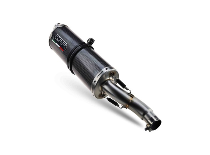 Slip-on exhaust GPR DUAL POPPY E5.H.275.DUAL.PO Carbon look including removable db killer and link pipe [4]