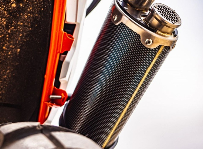 Slip-on exhaust GPR DUAL POPPY KT.105.2.DUAL.PO Carbon look including removable db killer and link pipe [10]