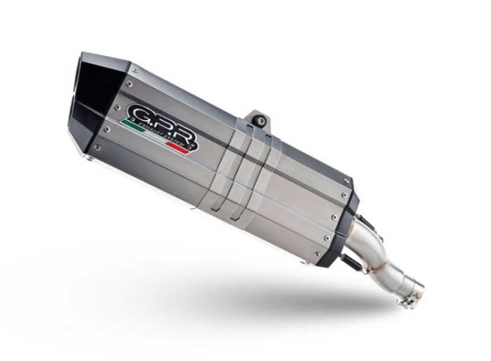 Slip-on exhaust GPR HYPER SONIC TITANIUM E5.Y.232.1.HYSOTIT Brushed Titanium including removable db killer and link pipe [2]