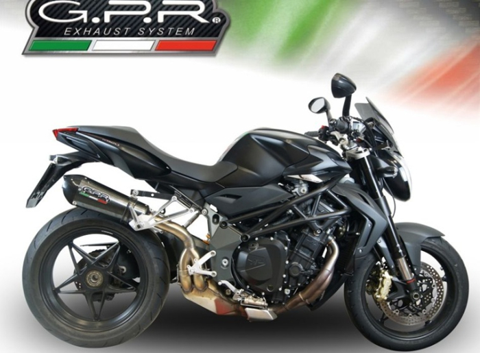 Slip-on exhaust GPR NEW GRAND PRIX EVO POPPY MV.11.GPAN.PO Carbon look including removable db killer and link pipe [3]
