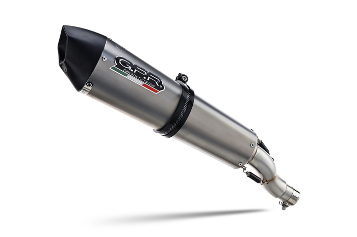 Slip-on exhaust GPR NEW GRAND PRIX EVO TITANIUM KTM.22.13.GPAN.TO Brushed Titanium including removable db killer and link pipe [1]