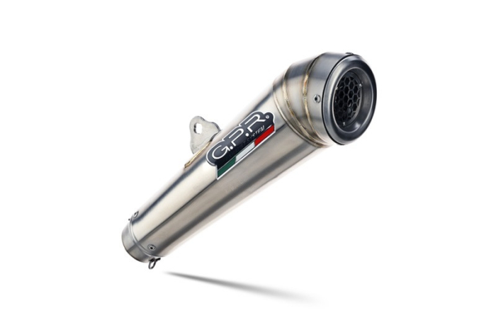 Slip-on exhaust GPR POWERCONE EVO E4.BM.101.1.PCEV Brushed Stainless steel including removable db killer and link pipe [1]