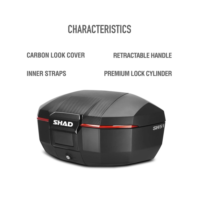 Top case SHAD SH51 D0B51106 Carbon [5]