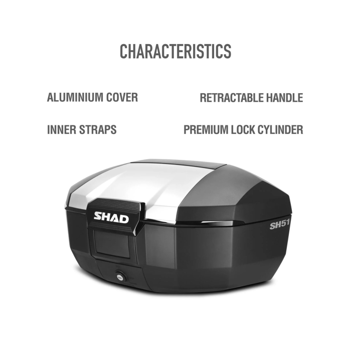 Top case SHAD SH51 D0B51200 aluminium [4]