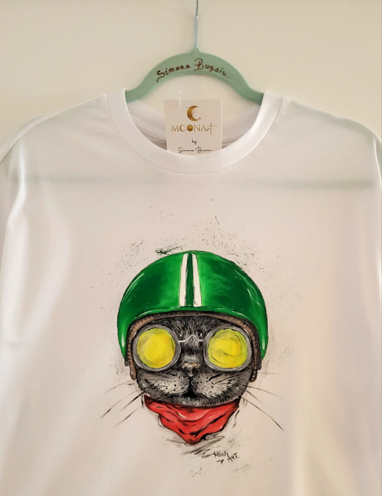 Tricou MOONArt Retro Cat [2]