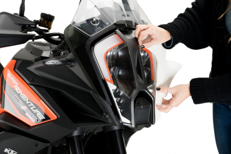 Piese moto - Adhere headlight protector PUIG 21444W transparent