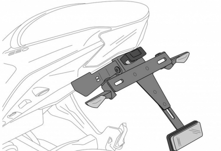 Piese moto - Adjustable license support PUIG 3180N Negru