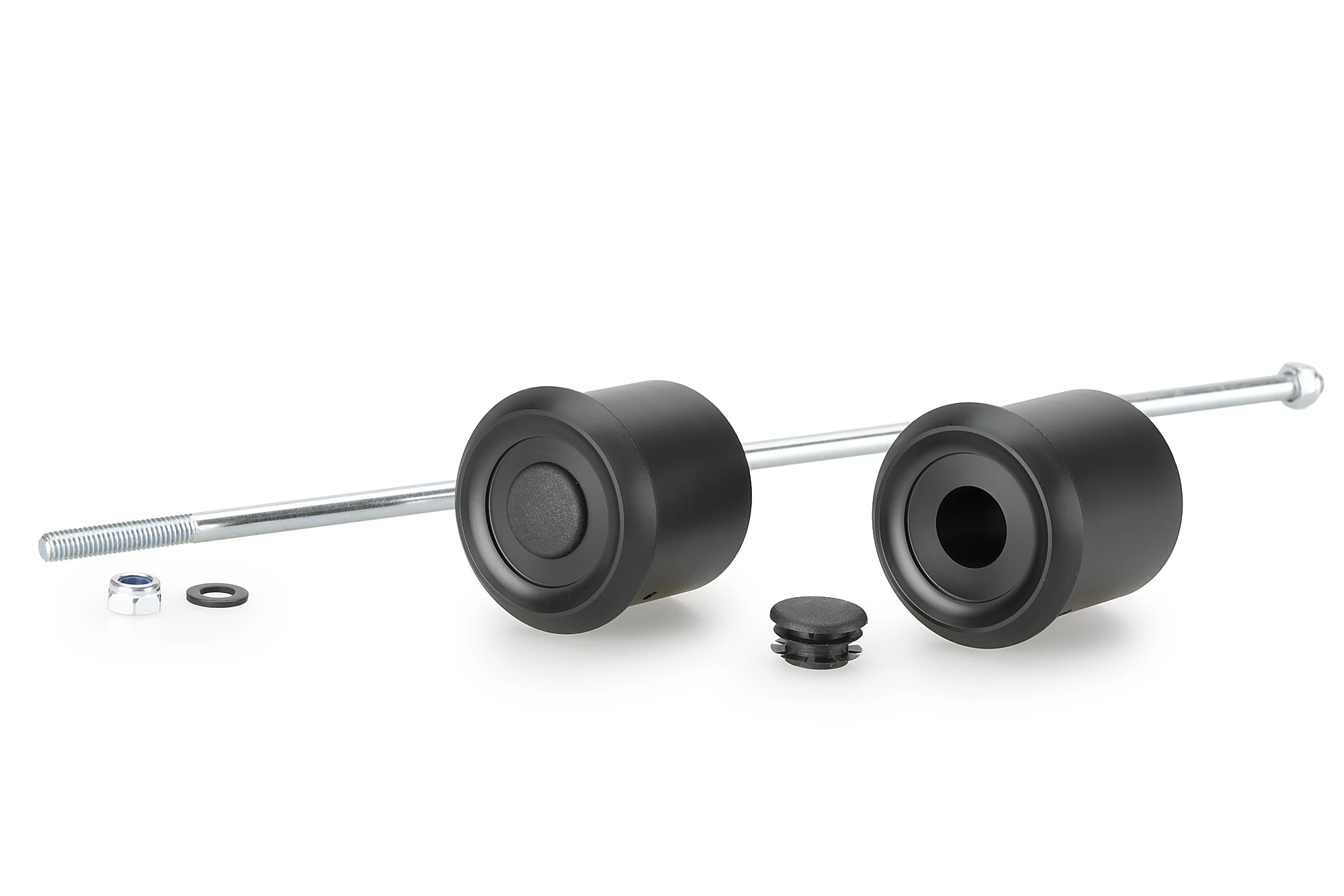 Piese moto - Axle sliders PUIG PHB19 22994N Negru without color caps, front