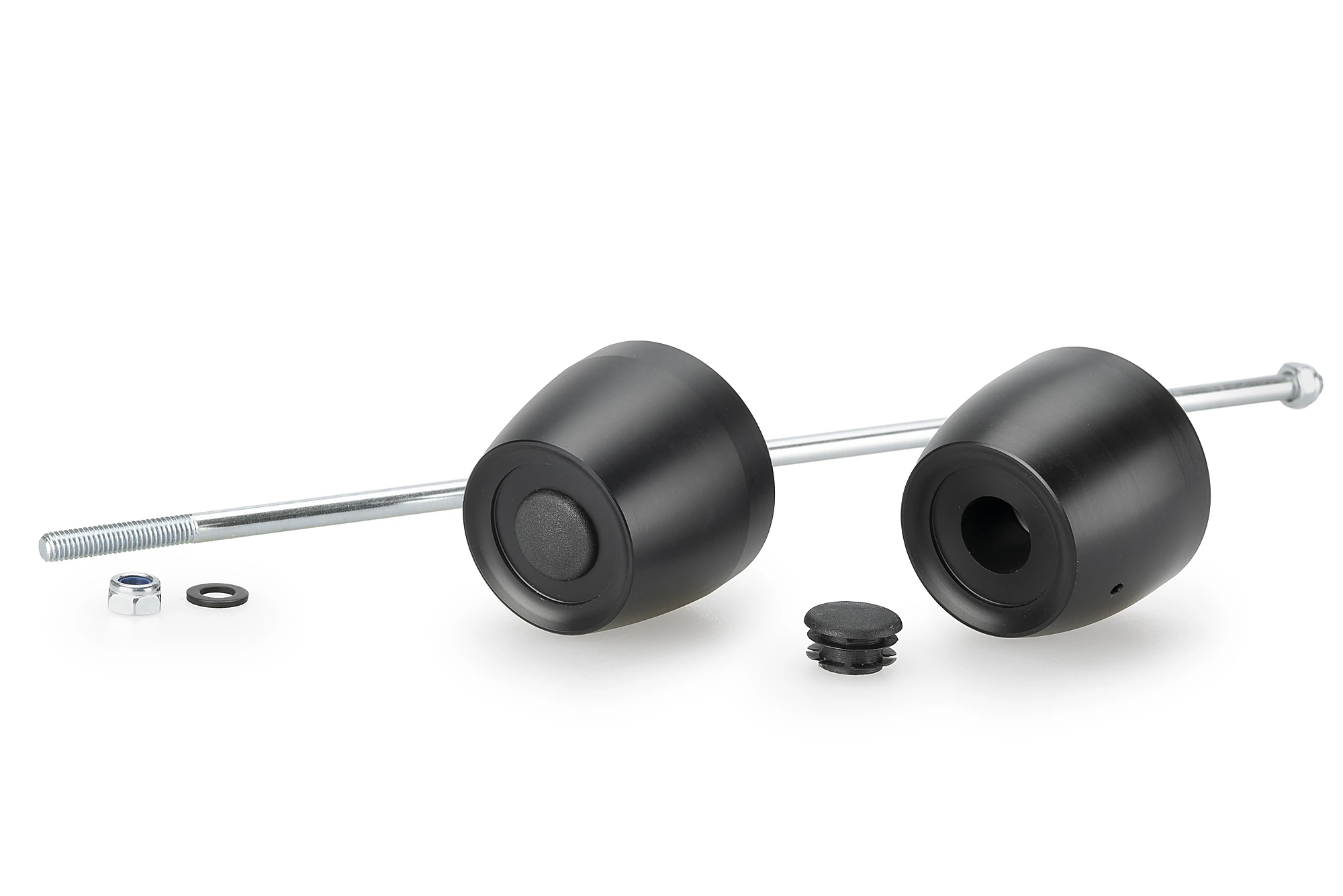 Piese moto - Axle sliders PUIG PHB19 23011N Negru without color caps, front