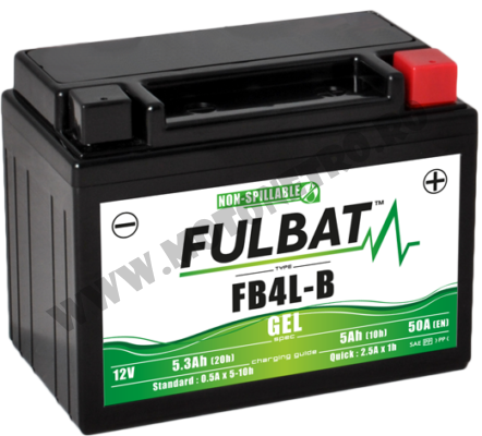 Baterii conventionale (electrolit inclus) FULBAT - Baterie cu gel FULBAT FB4L-B GEL (High Capacity) (YB4L-B GEL)