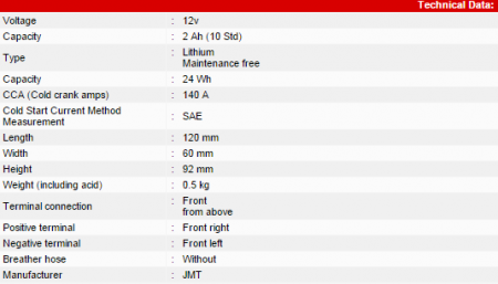 Baterie Lithium-ion JMT YB7BL-FP [1]