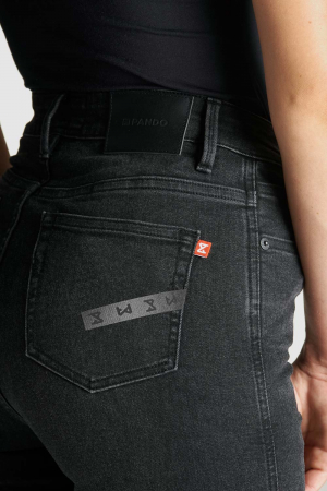 Blugi dama Pando Kusari Cor, Slim fit, Negru [5]