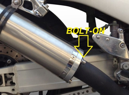 Bolt-on silencer GPR INOX TONDO S.28.CAT.IT Brushed Stainless steel including removable db killer and catalyst [2]