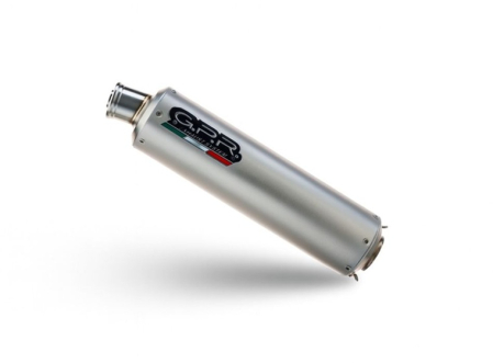 Bolt-on silencer GPR INOX TONDO S.28.CAT.IT Brushed Stainless steel including removable db killer and catalyst [1]