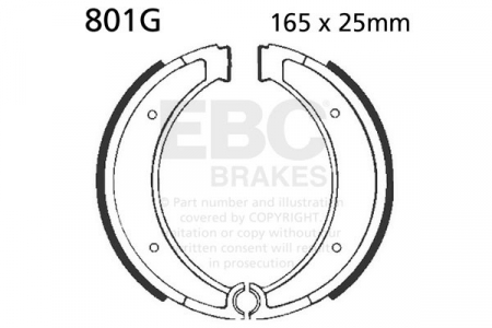 Piese moto - Brake shoe set EBC 801G canelati