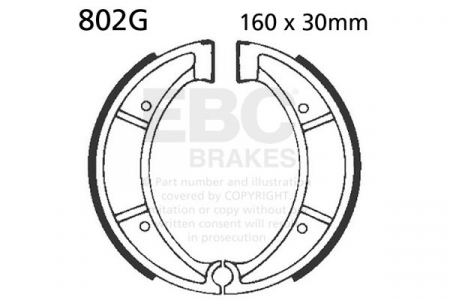 Piese moto - Brake shoe set EBC 802G canelati