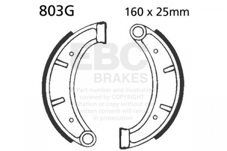 Piese moto - Brake shoe set EBC 803G canelati