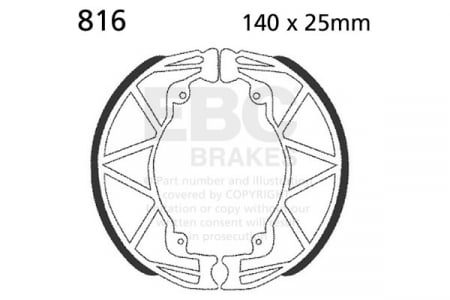 Piese moto - Brake shoe set EBC 816