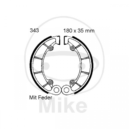 Piese moto - Brake shoe set EBC H343 inclusiv arcurile
