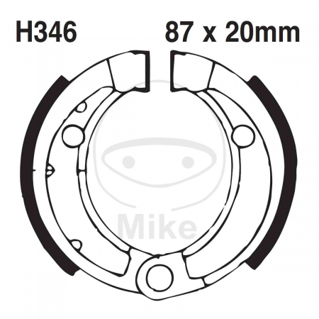 Piese moto - Brake shoe set EBC H346 inclusiv arcurile