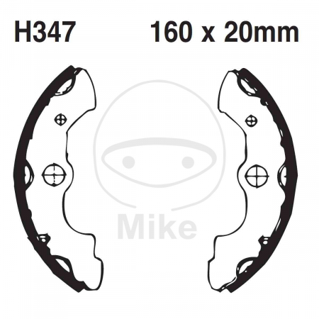 Piese moto - Brake shoe set EBC H347G canelati inclusiv arcurile