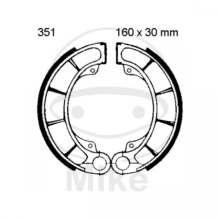 Piese moto - Brake shoe set EBC H351 inclusiv arcurile