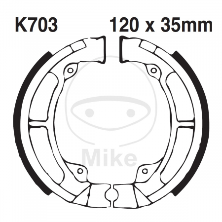Piese moto - Brake shoe set EBC K703G canelati inclusiv arcurile