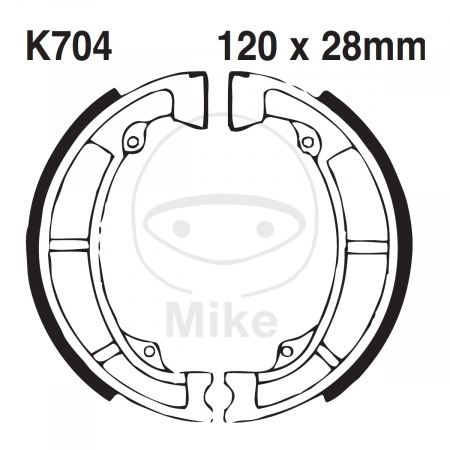 Piese moto - Brake shoe set EBC K704G canelati inclusiv arcurile
