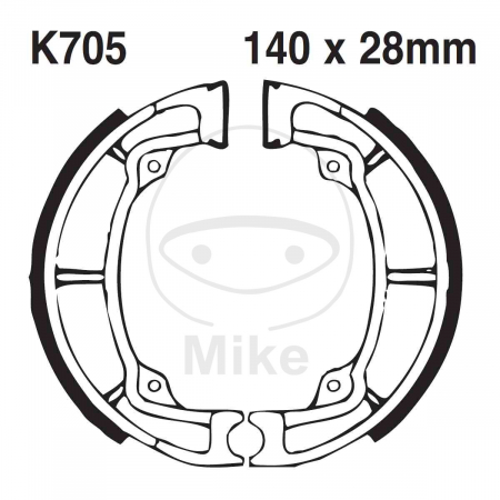 Piese moto - Brake shoe set EBC K705 inclusiv arcurile