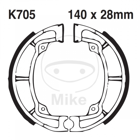 Piese moto - Brake shoe set EBC K705G canelati inclusiv arcurile