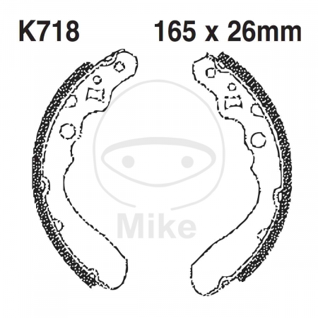 Piese moto - Brake shoe set EBC K718 inclusiv arcurile