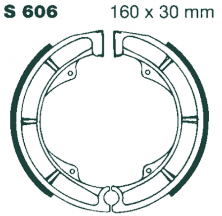 Piese moto - Brake shoe set EBC S606G canelati