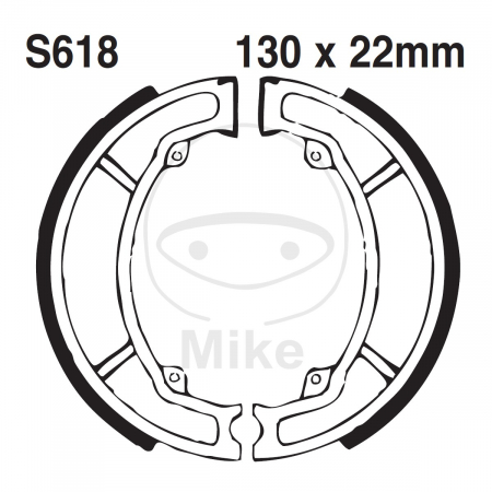 Piese moto - Brake shoe set EBC S618G canelati inclusiv arcurile