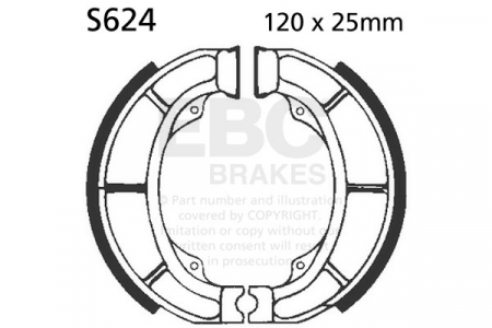 Piese moto - Brake shoe set EBC S624 including springs