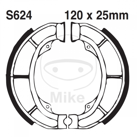 Piese moto - Brake shoe set EBC S624G canelati inclusiv arcurile