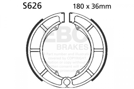 Piese moto - Brake shoe set EBC S626 including springs
