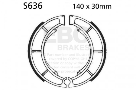 Piese moto - Brake shoe set EBC S636 including springs