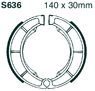 Piese moto - Brake shoe set EBC S636G canelati