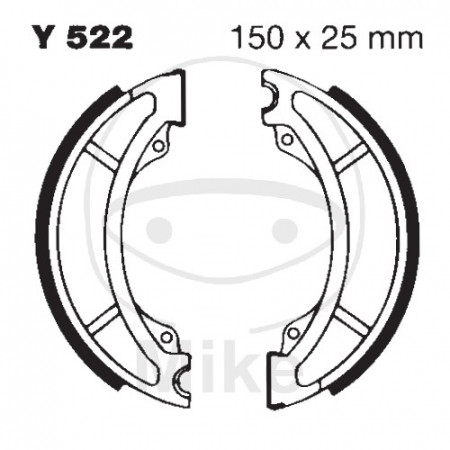 Piese moto - Brake shoe set EBC Y522 nu contin arcurile