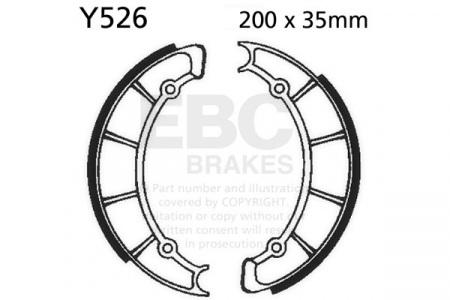 Piese moto - Brake shoe set EBC Y526 inclusiv arcurile