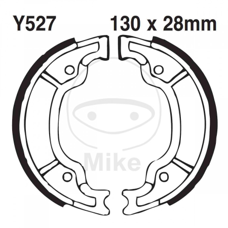 Piese moto - Brake shoe set EBC Y527G canelati inclusiv arcurile
