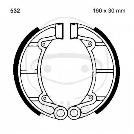 Piese moto - Brake shoe set EBC Y532 inclusiv arcurile