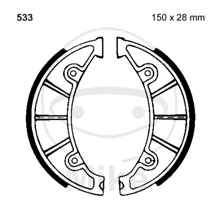 Piese moto - Brake shoe set EBC Y533 inclusiv arcurile